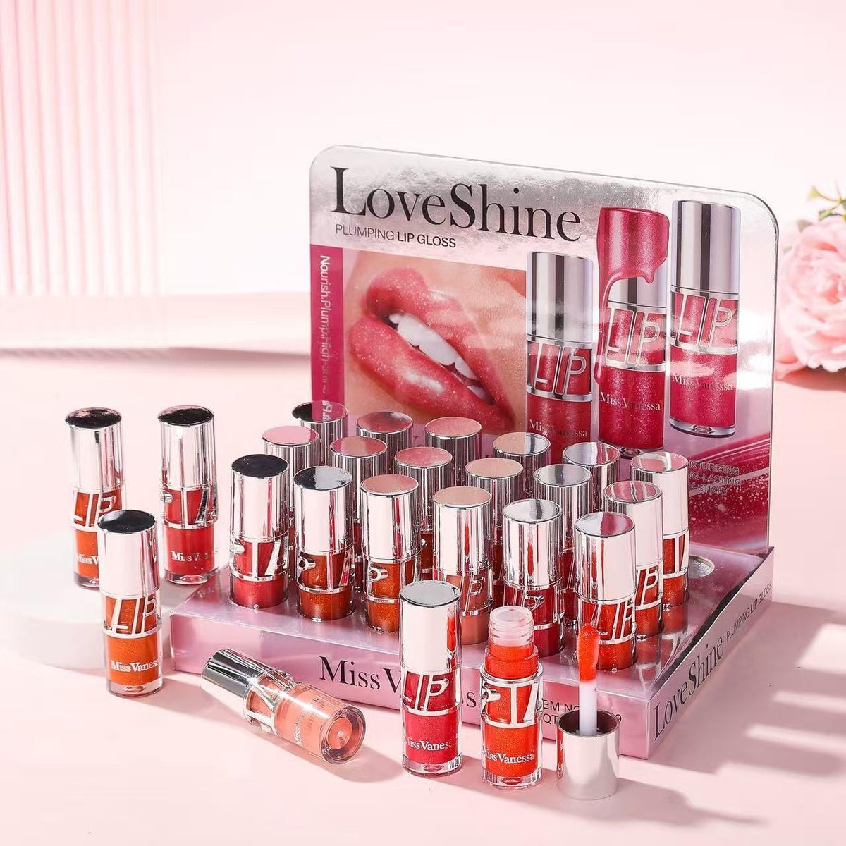 MISS VANESSA LOVE SHINE LIP GLOSS 24 PCS DISPLAY