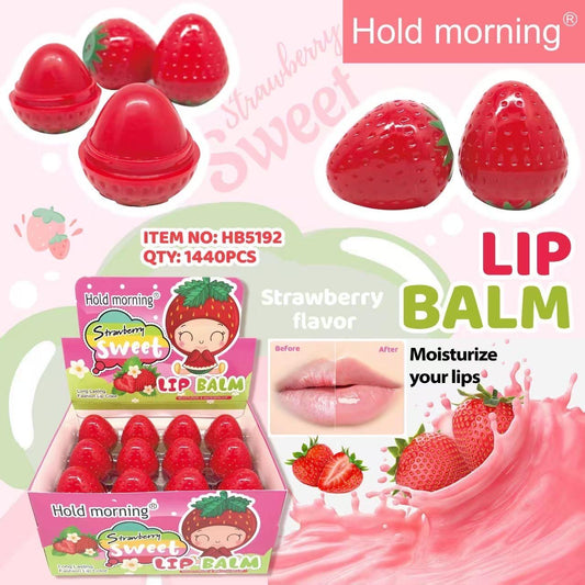 HOLD MORNING STRAWBERRY SWEET LIP BALM 24 PCS DISPLAY