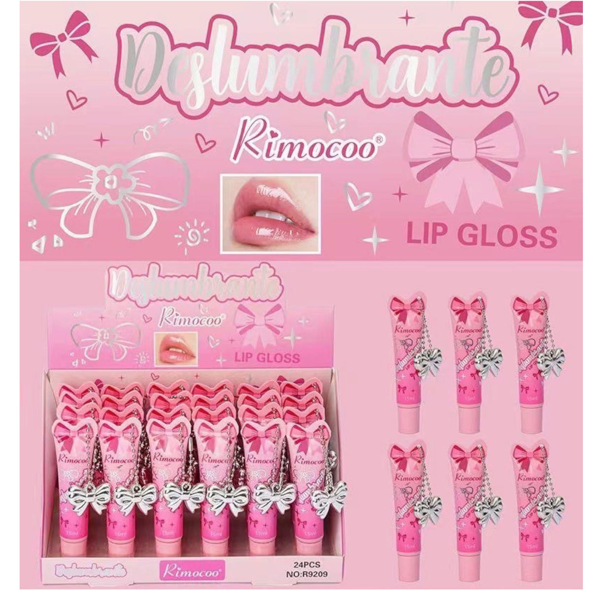 RIMOCOO DESLUMBRANTE LIP GLOSS DISPLAY 24PCS