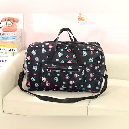 FLUFFY BEAR DUFFEL BAG BLACK ALL PRINT 1 PC