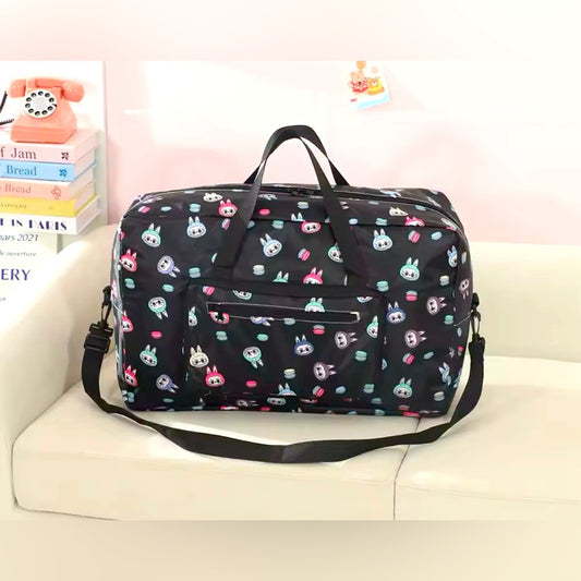 FLUFFY BEAR DUFFEL BAG BLACK ALL PRINT 1 PC