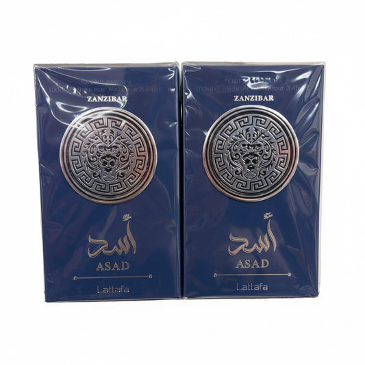 (LARGE) ZANZIBAR BLUE PERFUME 3.4 OUNCES 100 ML 2 PCS