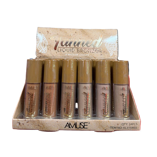 AMUSE TANNED LIQUID BRONZER LIP OIL 24 PCS DISPLAY NO.KL315MIX