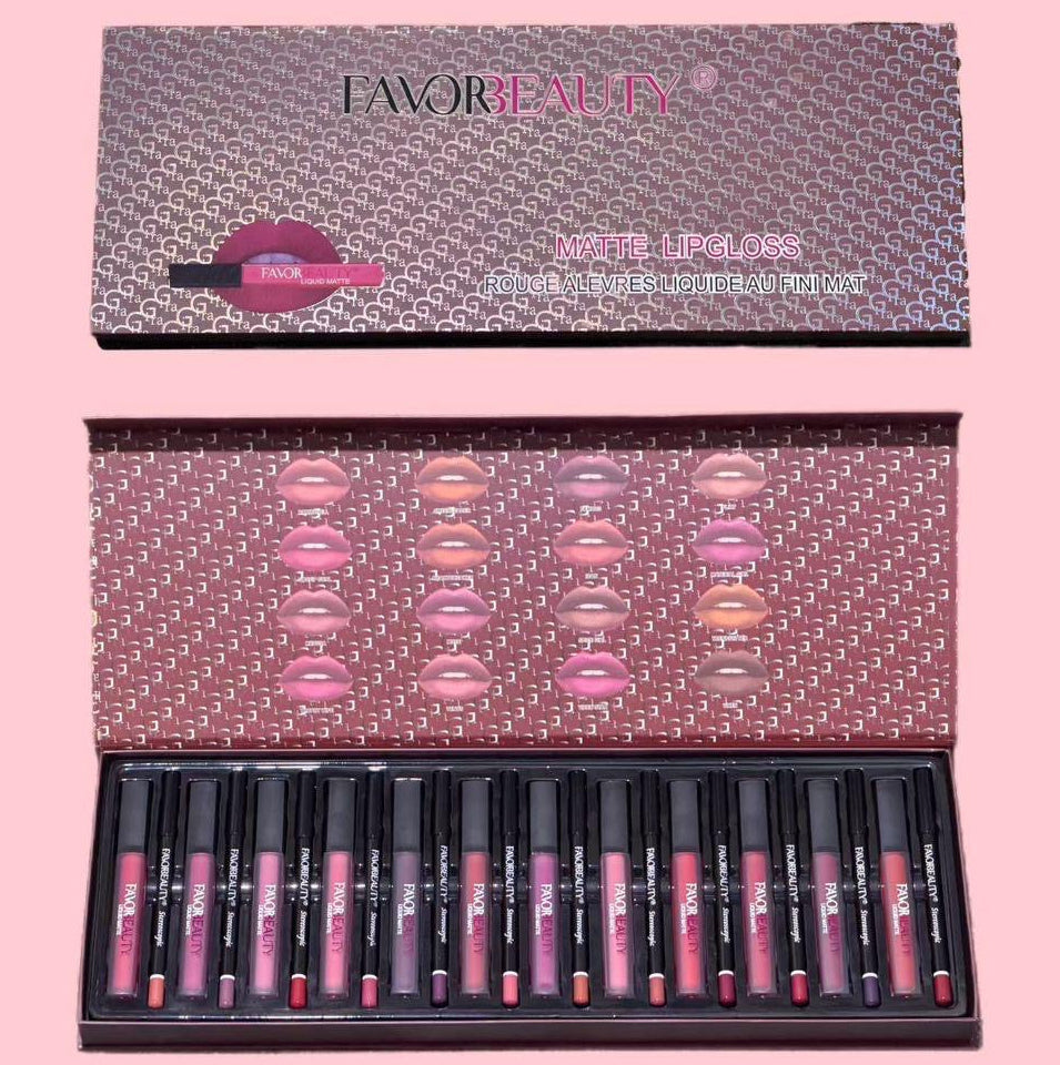 FAVORBEAUTY LIQUID MATTE LIP GLOSS 12 PCS DISPLAY