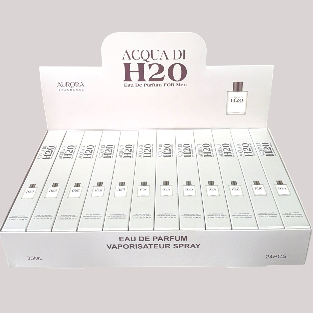 ACQUA DI H20 TRAVEL SIZE PERFUME 24 PCS 1.18FL OZ/35ML DISPLAY H101-019