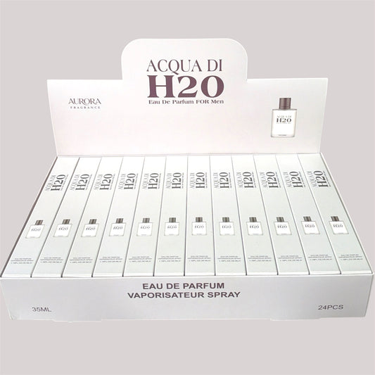 ACQUA DI H20 TRAVEL SIZE PERFUME 24 PCS 1.18FL OZ/35ML DISPLAY H101-019