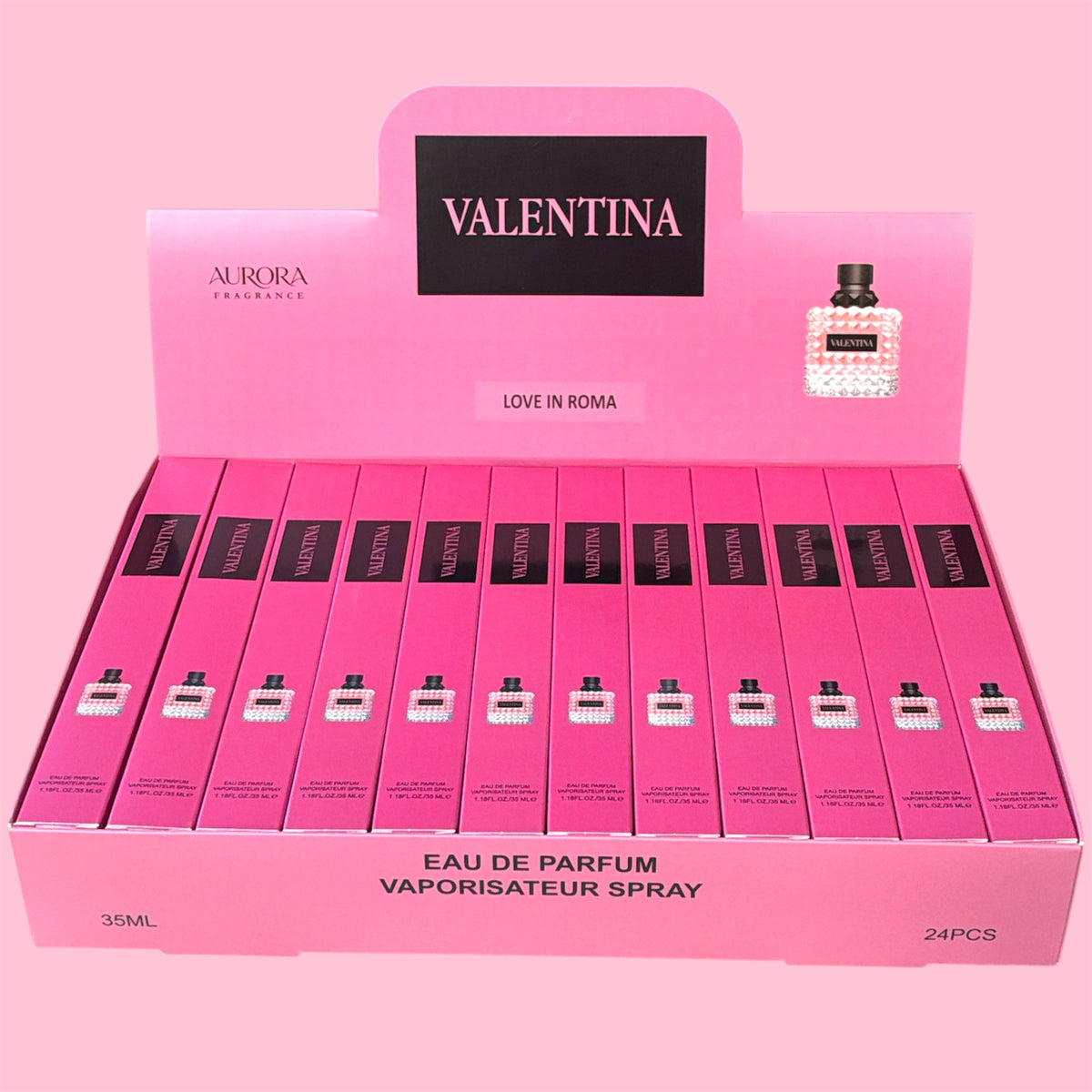 VALENTINA LOVE IN ROMA TRAVEL SIZE PERFUME 24 PCS 1.18FL OZ/35ML DISPLAY H101-023