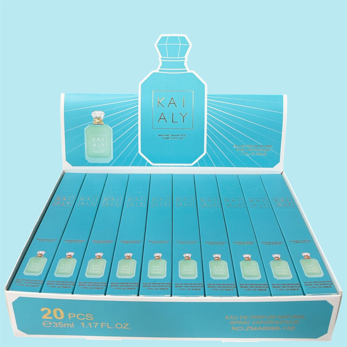KAIALY MALDIVES IN A BOTTLE YLANG COCO | 20 TRAVEL SIZE PERFUME 20 PCS 1.17FL OZ/35ML DISPLAY ZMA9898-155