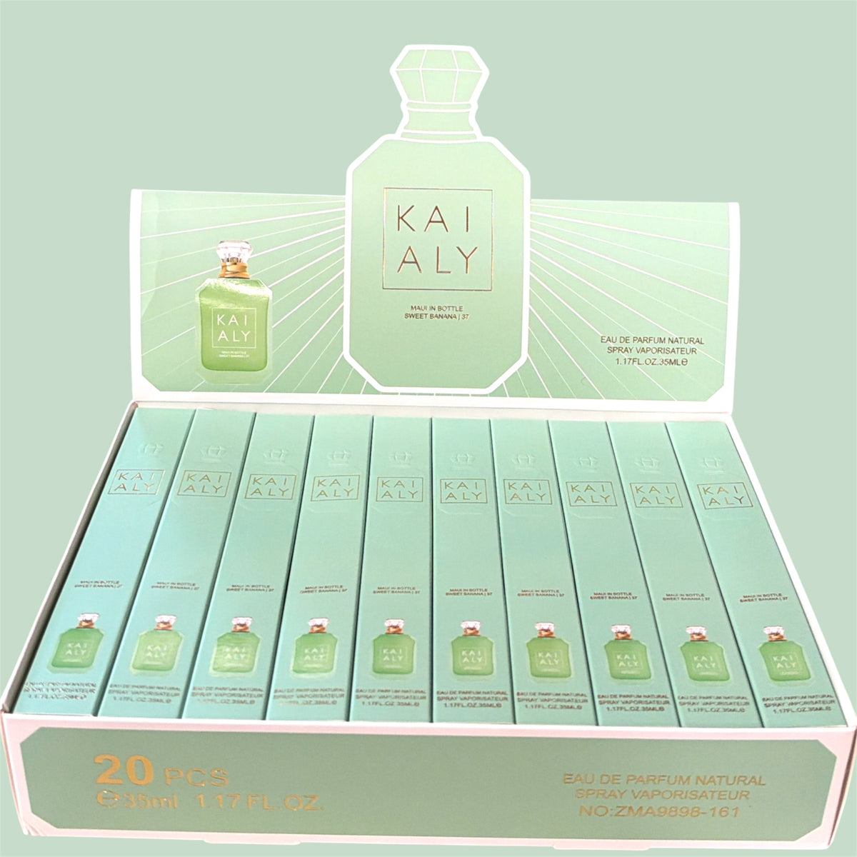 KAIALY MAUI BOTTLE SWEET BANANA | 37 TRAVEL SIZE PERFUME 20 PCS 1.17FL OZ/35ML ZMA9898-161