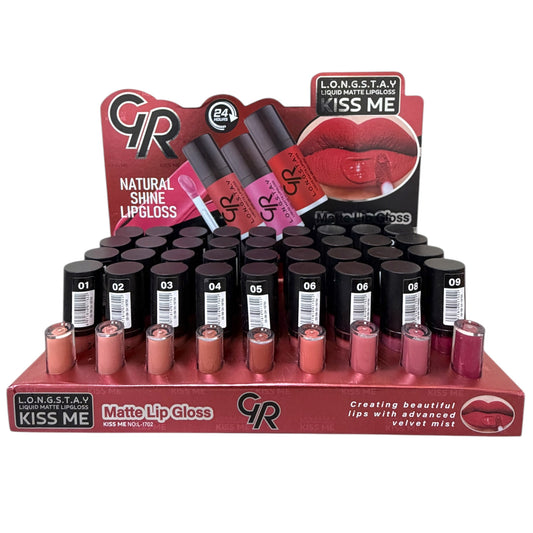 GR MATTE LIP GLOSS KISS ME 36PCS L-1702