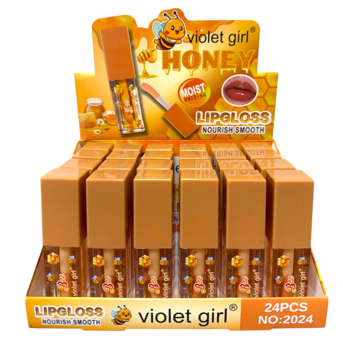 VIOLET GIRL HONEY LIPGLOSS 24PCS