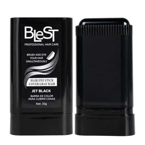 BLEST JET BLACK HAIR DYE STICK COVER GRAY HAIR 3PCS