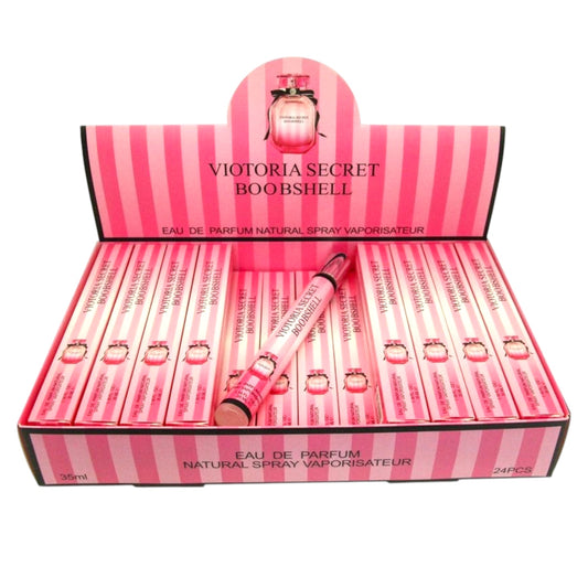 PINK PERFUME WITH STRIPES TRAVEL SIZE PERFUME 24 PCS DISPLAY