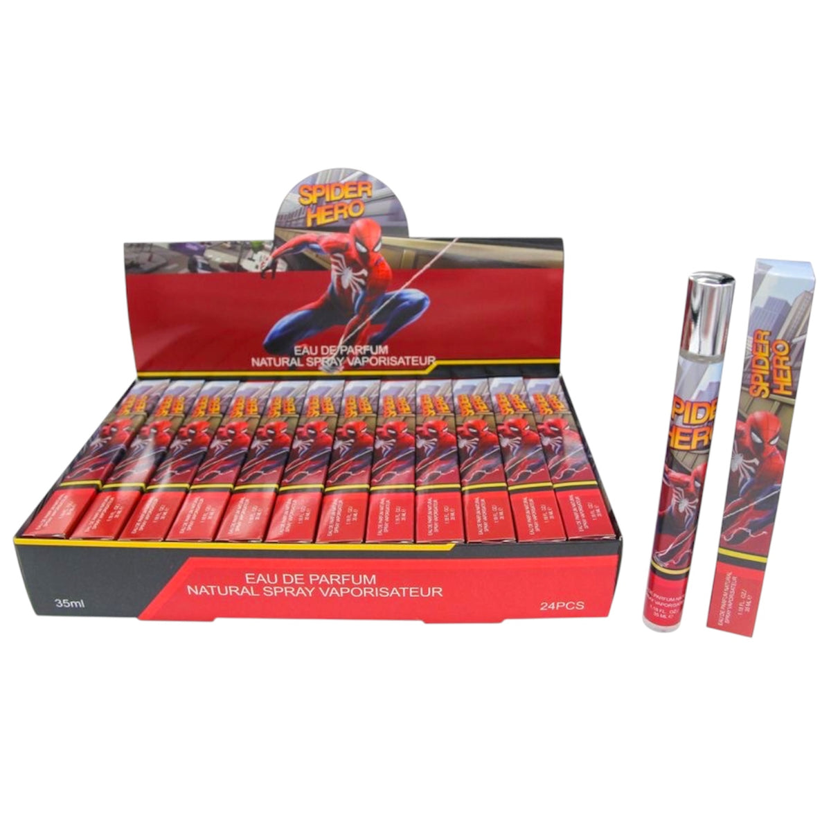 HERO BOYS TRAVEL SIZE PERFUME 24 PCS DISPLAY B100-82
