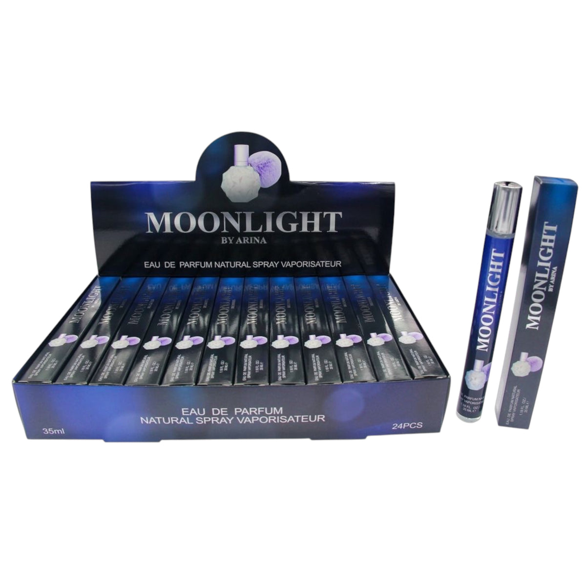 MOONLIGHT TRAVEL SIZE PERFUME 24 PCS DISPLAY B100-83