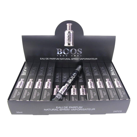 BOOS SILVER BOTTLE TRAVEL SIZE PERFUME 24 PCS DISPLAY B100-40