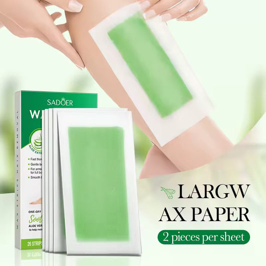 SADOER WAX STRIPS HAIR REMOVAL ALOE EXTRACT 20 STRIPS, 2 PCS
