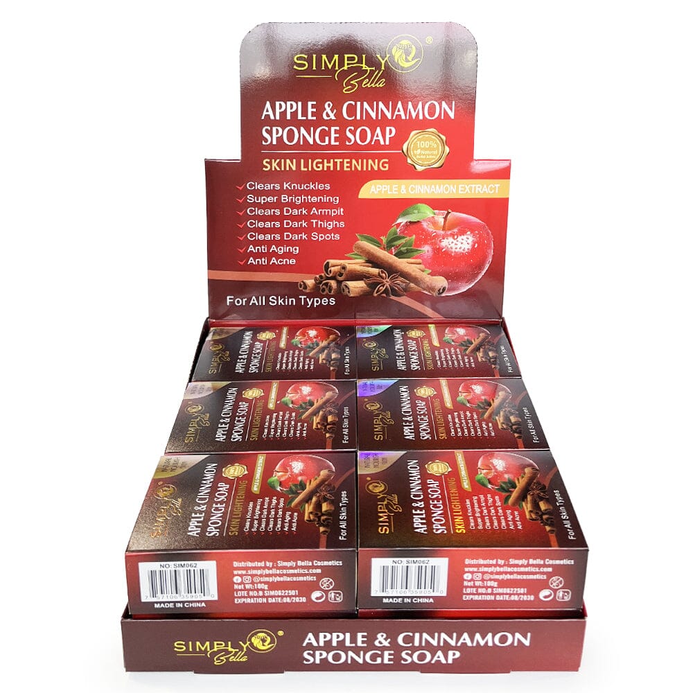 SIMPLY BELLA APPLE & CINNAMON SPONGE SOAP 12PCS