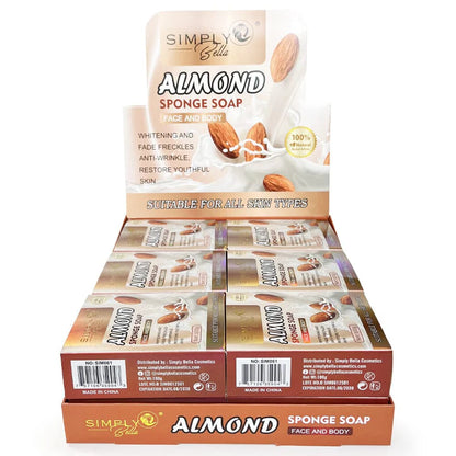 SIMPLY BELLA ALMOND SPONGE SOAP 12PCS