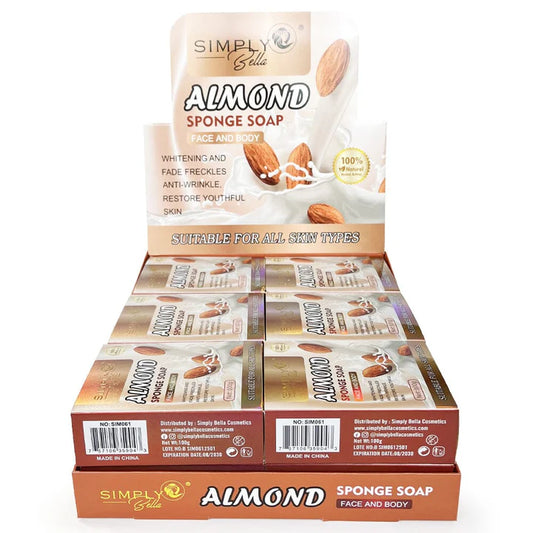 SIMPLY BELLA ALMOND SPONGE SOAP 12PCS