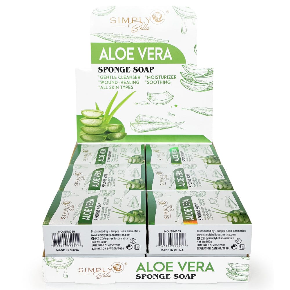SIMPLY BELLA ALOE VERA SPONGE SOAP 12PCS