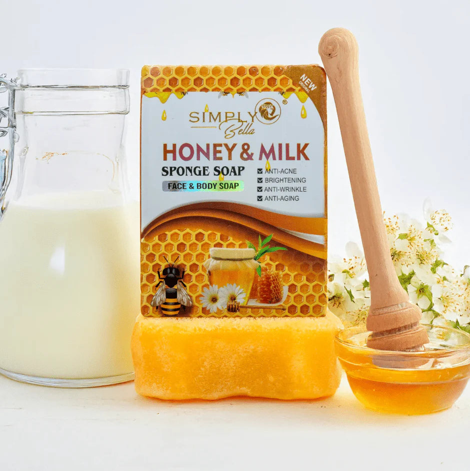 SIMPLY BELLA HONEY MILK SPONGE SOAP 12PCS