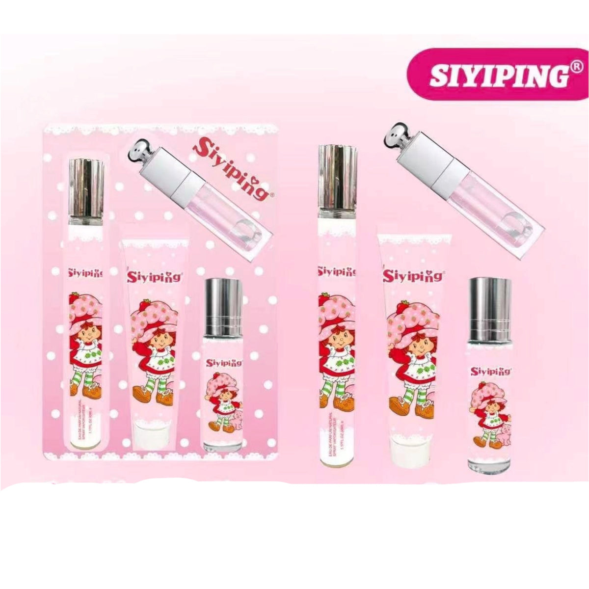 FRESITA 4PCS FRAGRANCE SET TRAVEL PERFUME,BODY LOTION, ROLL ON PERFUME AND LIP GLOSS 2PCS