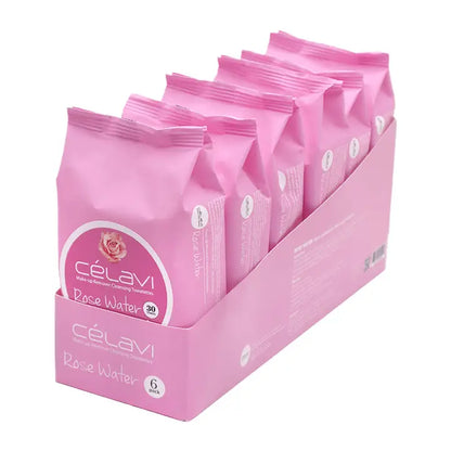 CELAVI MAKE-UP REMOVER CLEANSING TOWELETTES ROSE WATER 6PACK