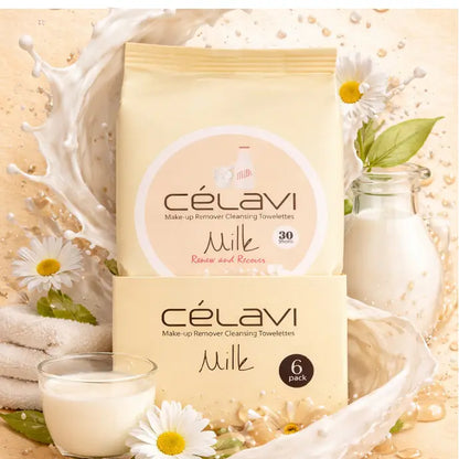 CELAVI MAKE-UP REMOVER CLEANSING TOWELETTES MILK 6PACK