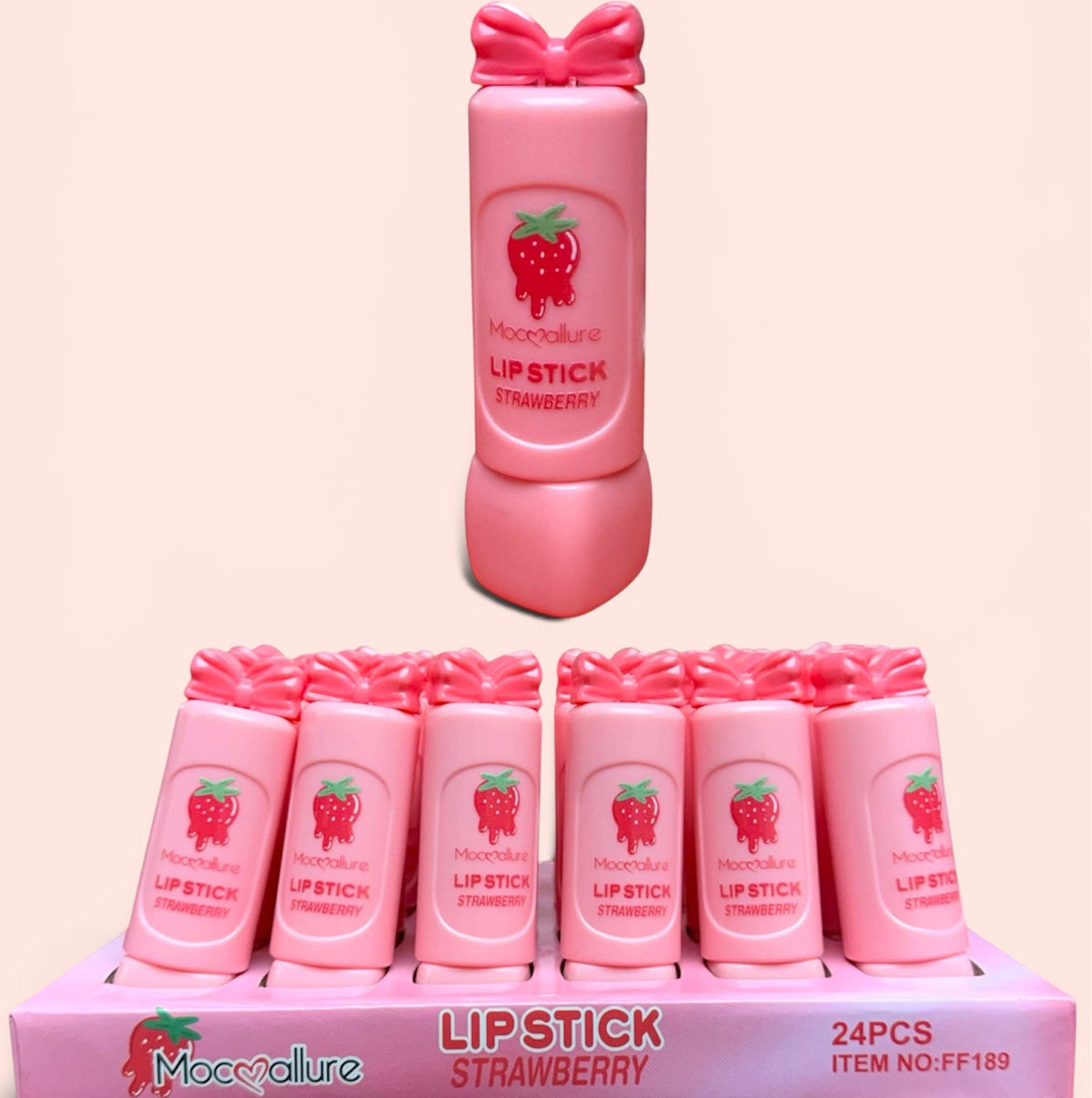 MOC❤️ALLURE STRAWBERRY LIPSTICK 24 PCS DISPLAY NO.FF189