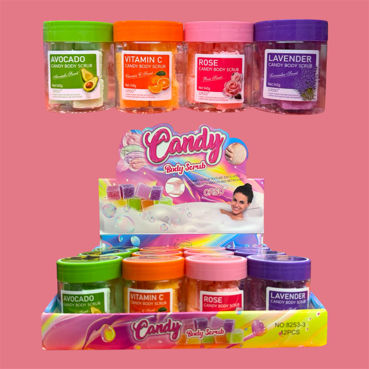 CRSO CANDY BODY SCRUB 12 PCS DISPLAY 8253-3