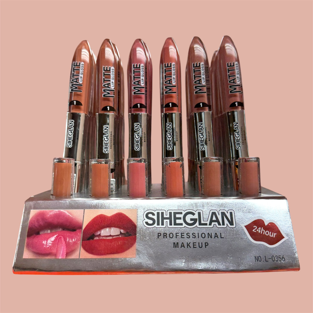 SIHEGLAN MATE LIP GLOSS 24 PCS DISPLAY NO.L-0356