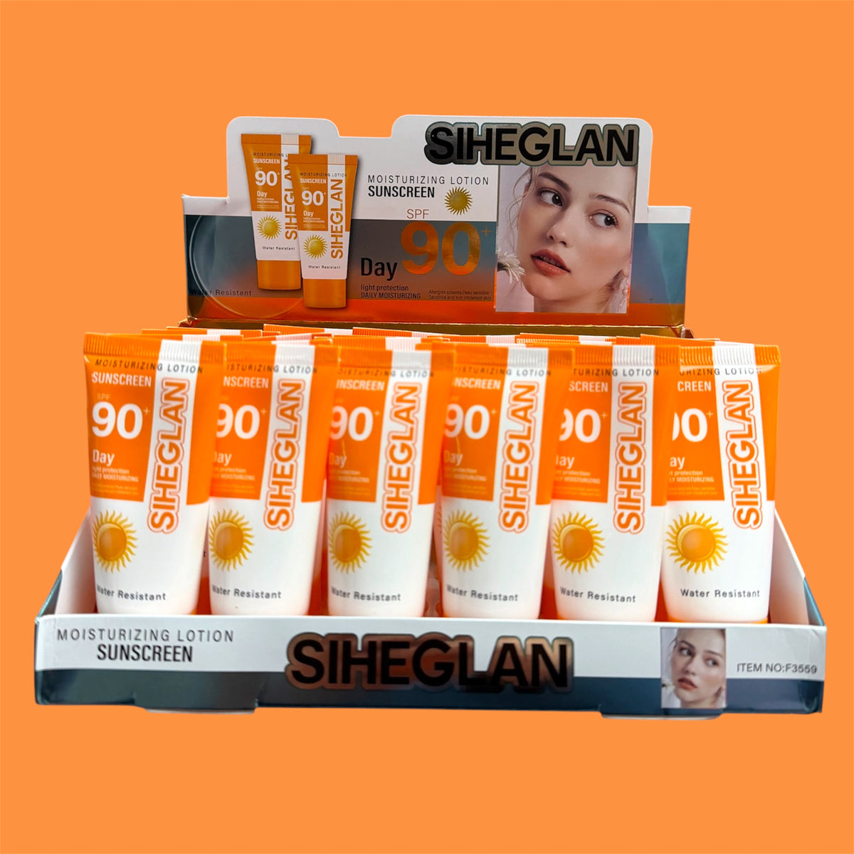 SIHEGLAN WATER RESISTANT MOISTURIZING SUNSCREEN 24 PCS DISPLAY NO.F3559