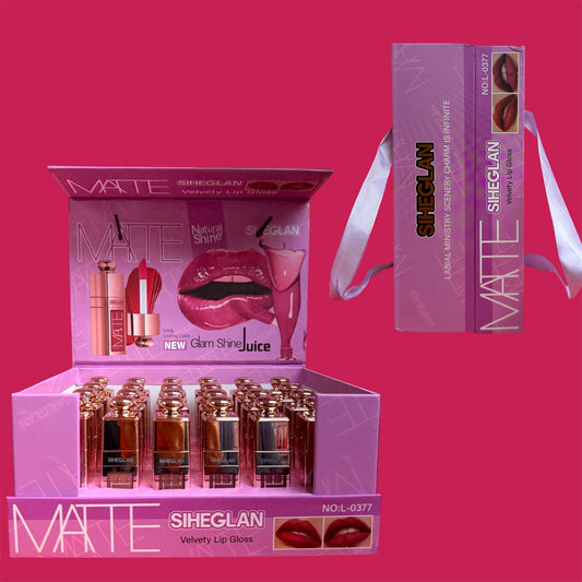 SIHEGLAN VELVETY LIP GLOSS 24 PCS DISPLAY (NO:L-0377)