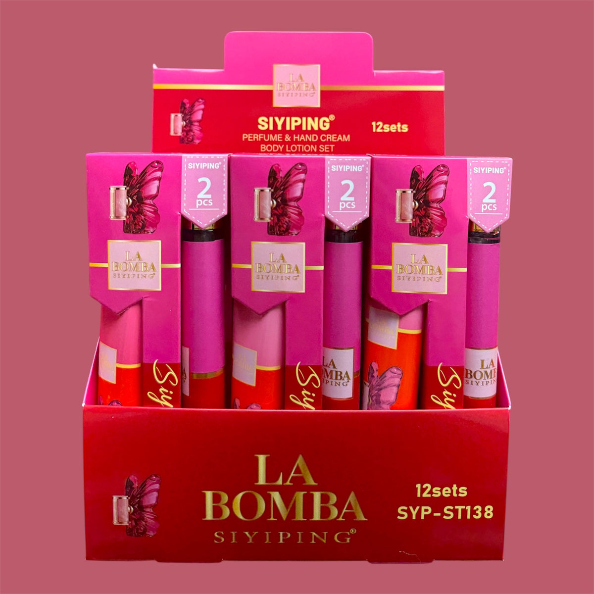 SIYIPING PERFUME AND HAND CREAM BODY LOTION SET 12 PCS DISPLAY