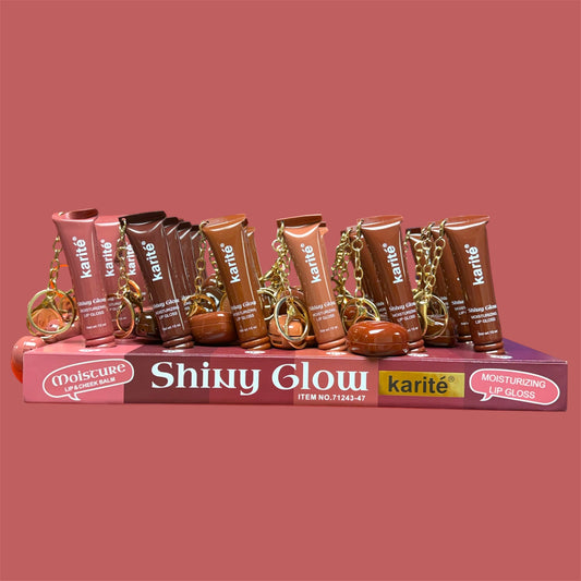 KARITE SHINY MOISTURIZING LIP GLOSS WITH LIP AND CHEEK BALM 24 PCS DISPLAY