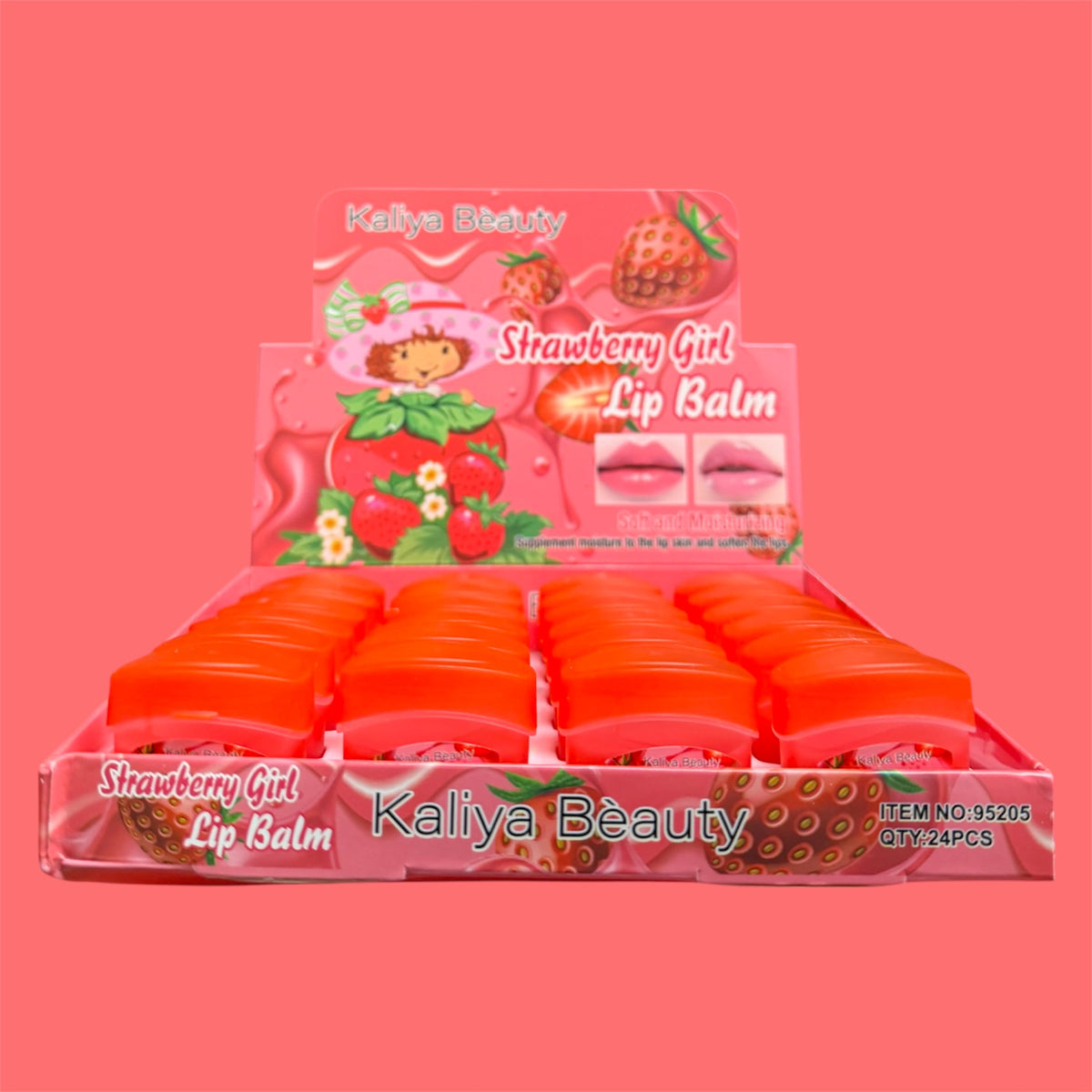 KALIYA BEAUTY STRAWBERRY GIRL LIP BALM 24 PCS DISPLAY NO.95205