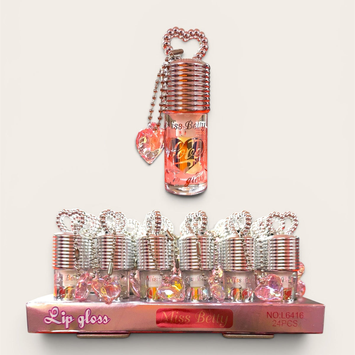 MISS BETTY LOVE LIP GLOSS 24 PCS DISPLAY