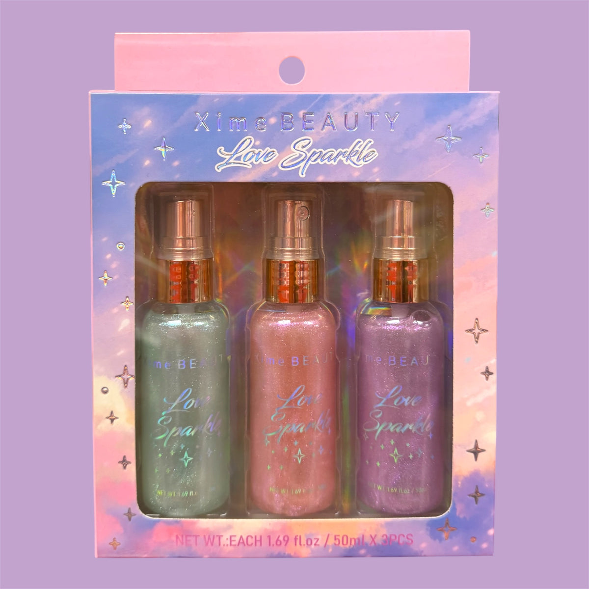 XIME BEAUTY LOVE SPARKLE SPRAY 3 PCS DISPLAY