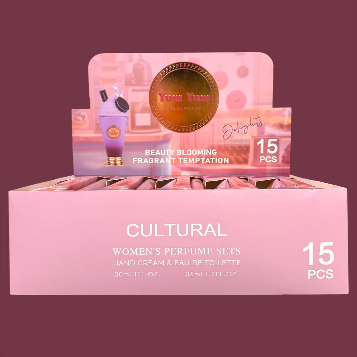 CULTURAL WOMEN’S PERFUME SET YUM YUM HAND CREAM 15 PCS DISPLAY