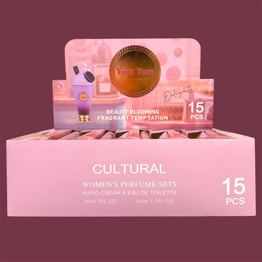 CULTURAL WOMEN’S PERFUME SET YUM YUM HAND CREAM 15 PCS DISPLAY