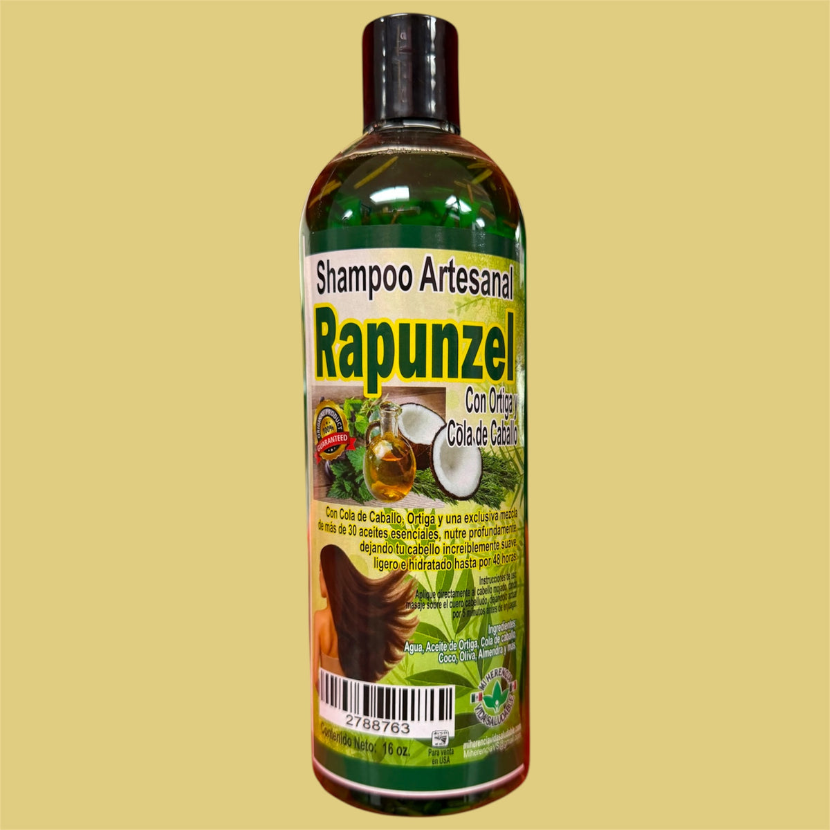 SHAMPOO ARTESANAL RAPUNZEL CON ORTIGA Y COLA DE CABALLO/ RAPUNZEL SHAMPOO WITH NETTLE AND HORSETAIL 2 PCS