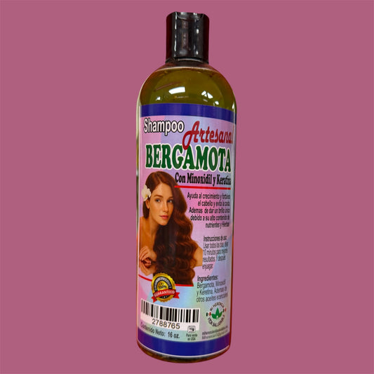 SHAMPOO ARTESANAL BERGAMOTA CON MINOXIDIL Y KERATIN/BERGAMOT SHAMPOO WITH MINOXIDIL AND KERATIN 2 PCS