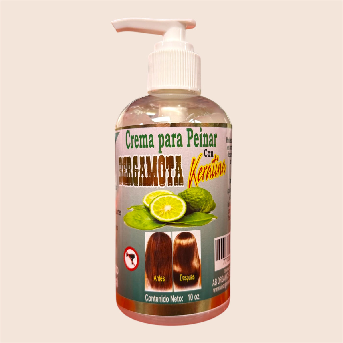 CREMA PARA PEINAR BERGAMOTA CON KERATINA/BERGAMOT LEAVE-IN HAIR CREAM WITH KERATIN 2 PCS