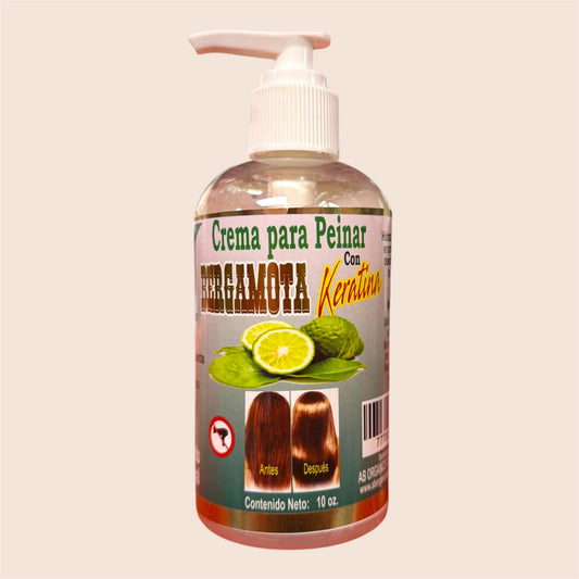 CREMA PARA PEINAR BERGAMOTA CON KERATINA/BERGAMOT LEAVE-IN HAIR CREAM WITH KERATIN 2 PCS