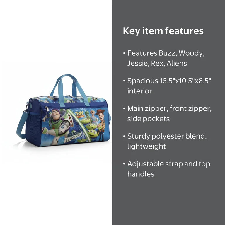 TOY STORY KIDS DUFFLE BAG BUZZ LIGHTYEAR, WOODY & FRIENDS TRAVEL BAG 1 PC