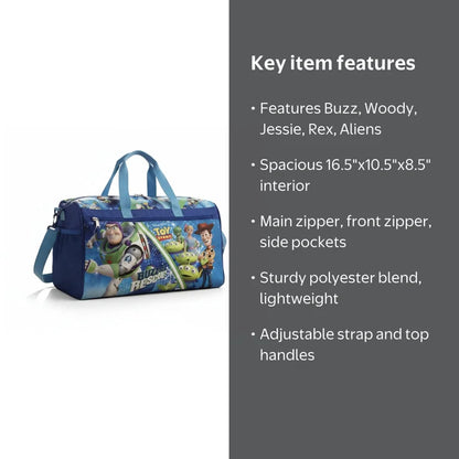 TOY STORY KIDS DUFFLE BAG BUZZ LIGHTYEAR, WOODY & FRIENDS TRAVEL BAG 1 PC