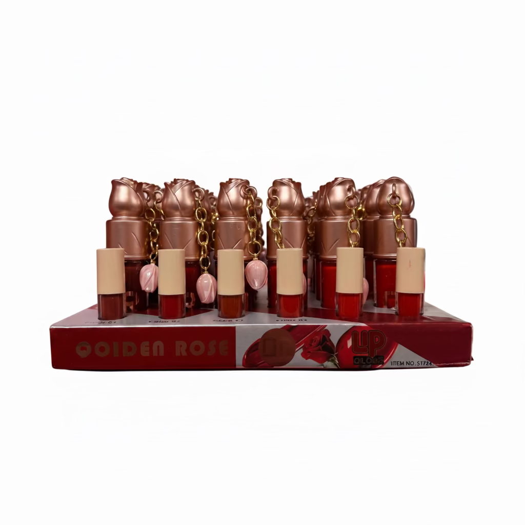 QOIDEN ROSE LIP GLOSS 24 PCS DISPLAY 5179A