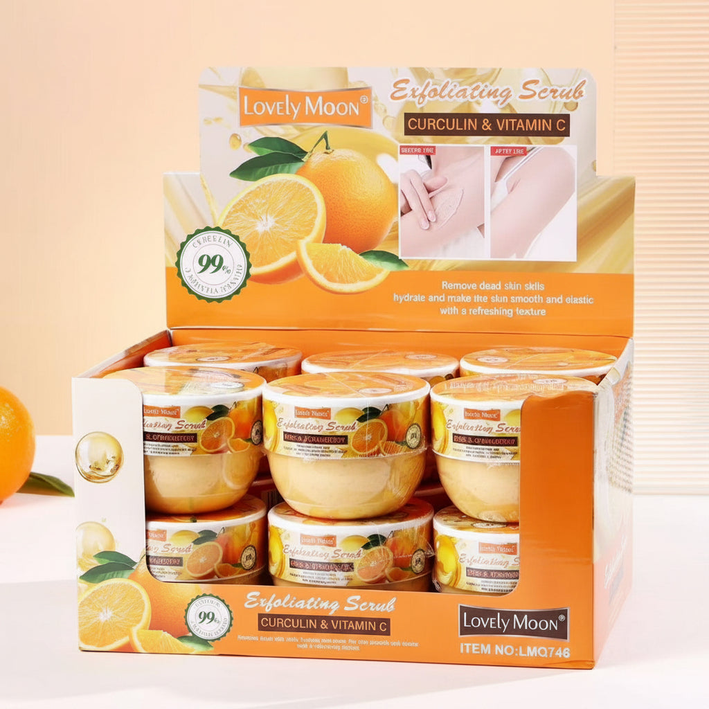 LOVELY MOON EXFOLIATING SCRUB CURCULIN & VITAMIN C 12 PCS DISPLAY NO.LMQ746