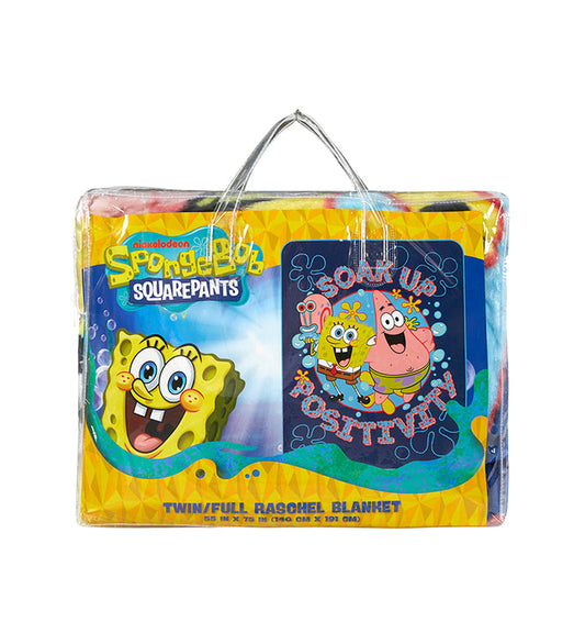 “SOAK UP POSITIVITY” SPONGEBOB TWIN/FULL DISNEY RACHELLE BLANKET